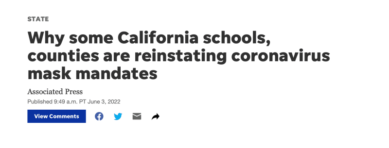 Máscaras de escolas da Califórnia