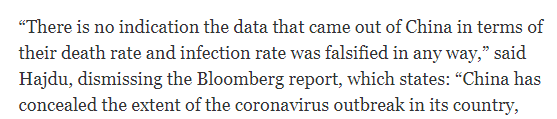 Here’s Canada’s former Health Minister Patty Hajdu defending China’s data.